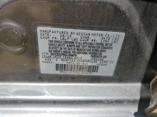 VIN 3N1CE2CP0GL354670 2016 Nissan Versa, S no.12