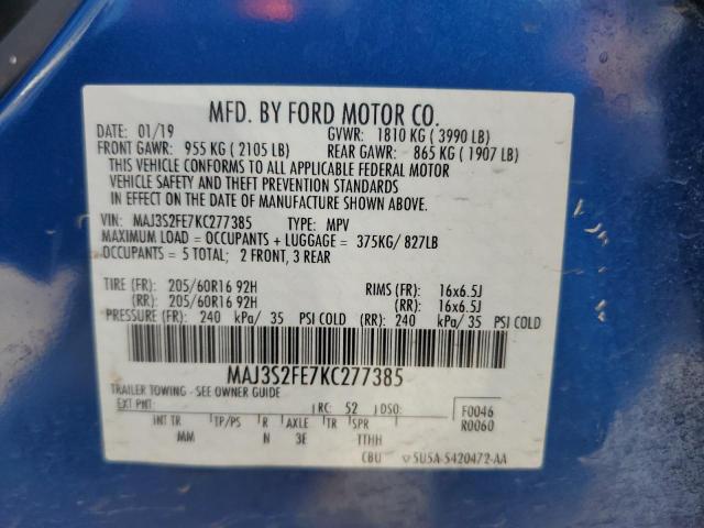 2019 FORD ECOSPORT S - MAJ3S2FE7KC277385