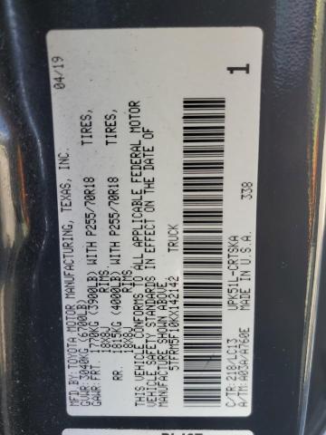 2019 TOYOTA TUNDRA - 5TFRM5F10KX142142