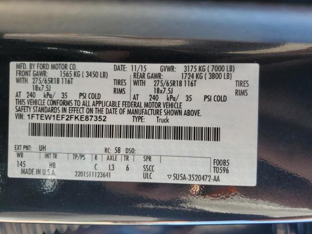2015 FORD F150 SUPER - 1FTEW1EF2FKE87352