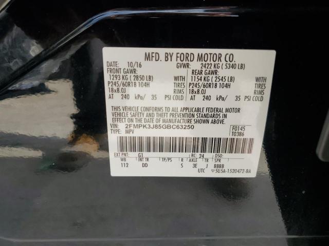 VIN 2FMPK3J85GBC63250 2016 Ford Edge, Sel no.14