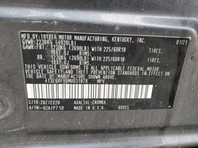 VIN 4T3E6RFV6MU031878 2021 Toyota RAV4, Xse no.14