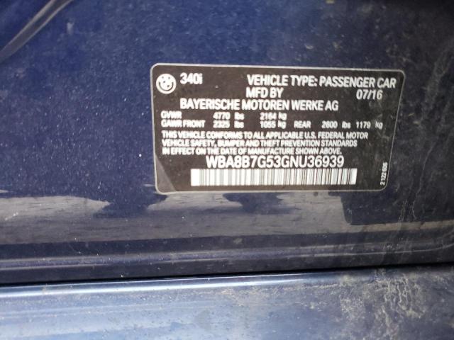 2016 BMW 340 XI - WBA8B7G53GNU36939