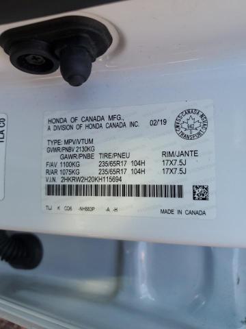 2HKRW2H20KH115694 2019 HONDA CRV