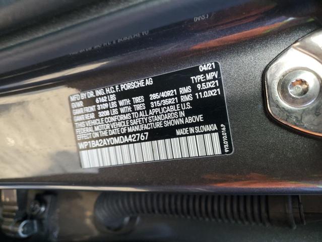 2021 PORSCHE CAYENNE CO WP1BA2AY0MDA42767