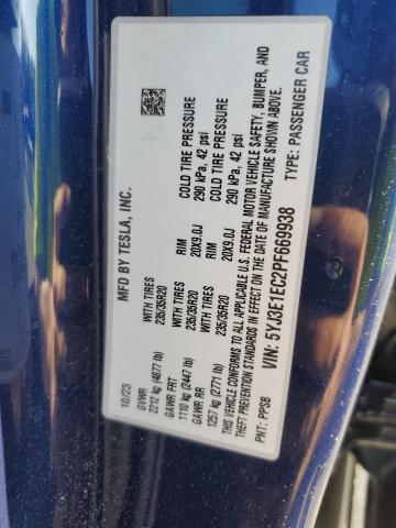 2023 TESLA MODEL 3 - 5YJ3E1EC2PF669938
