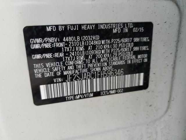 2015 SUBARU FORESTER 2 - JF2SJABC1FH596346