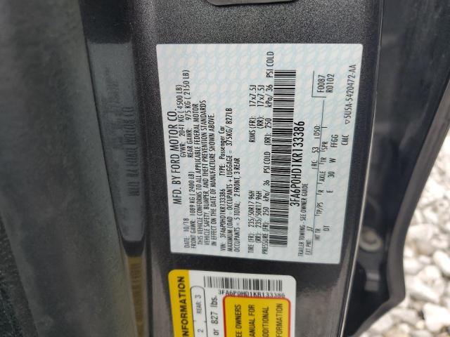 VIN 3FA6P0HD1KR133386 2019 Ford Fusion, SE no.12