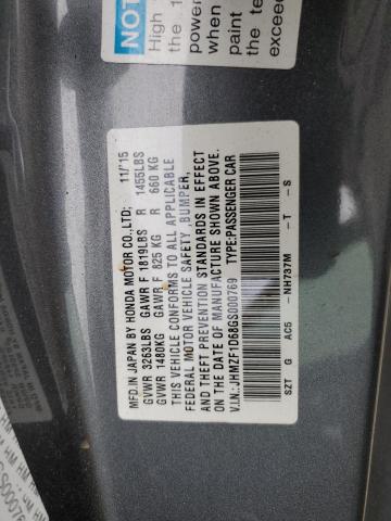 2016 HONDA CR-Z EX JHMZF1D68GS000769