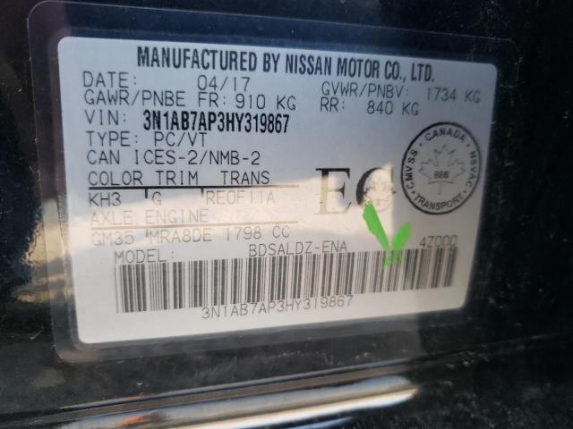 2017 NISSAN SENTRA S - 3N1AB7AP3HY319867