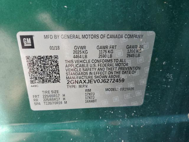 2018 CHEVROLET EQUINOX LT - 2GNAXJEV0J6272459