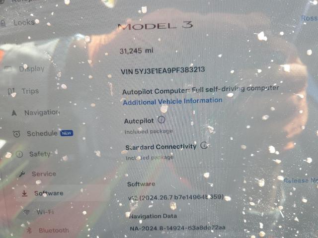 VIN 5YJ3E1EA9PF383213 2023 Tesla MODEL 3 no.9