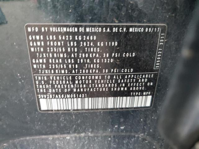 2018 VOLKSWAGEN TIGUAN SE - 3VV2B7AX6JM051431