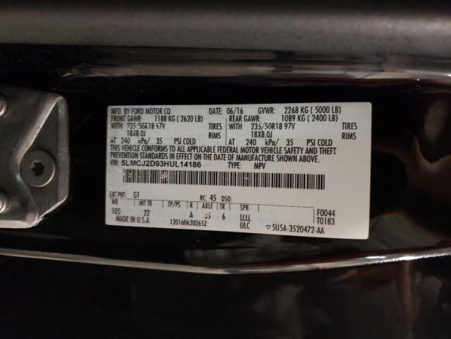 2017 LINCOLN MKC SELECT - 5LMCJ2D93HUL14186