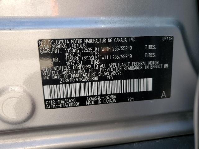 VIN 2T3A1RFV1KW069898 2019 Toyota RAV4, Xle Premium no.13