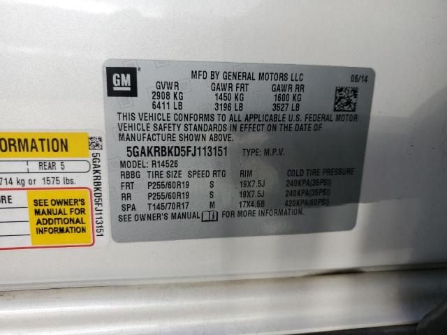 2015 BUICK ENCLAVE - 5GAKRBKD5FJ113151