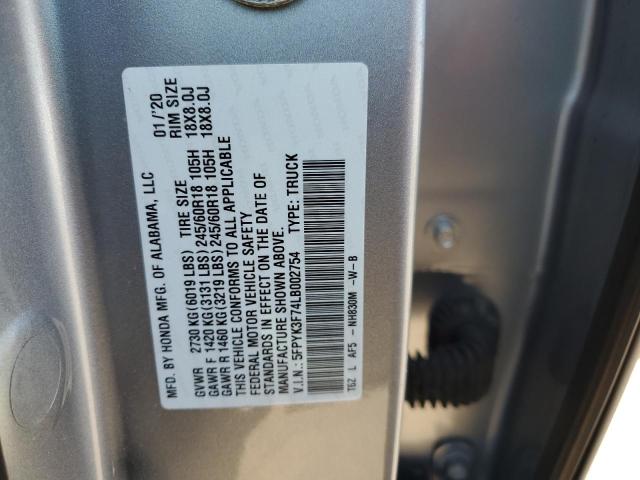 2020 HONDA RIDGELINE - 5FPYK3F74LB002754