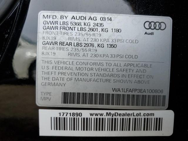 VIN WA1LFAFP3EA100806 2014 Audi Q5, Premium Plus no.13