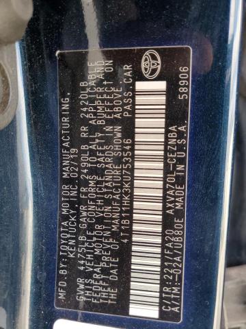 2019 TOYOTA CAMRY L - 4T1B11HK3KU753546