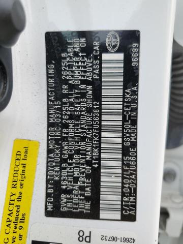 VIN 4T1BK1FK7FU563612 2015 Toyota Camry, Xse no.12