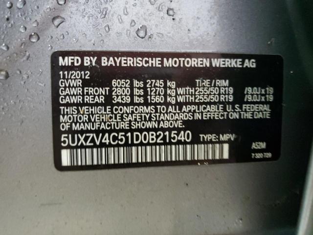 VIN 5UXZV4C51D0B21540 2013 BMW X5, Xdrive35I no.13