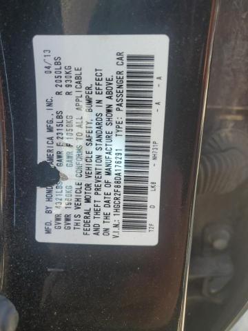 VIN 1HGCR2F88DA176291 2013 Honda Accord, Exl no.12