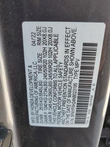 2022 HONDA PILOT SE 5FNYF5H24NB023195