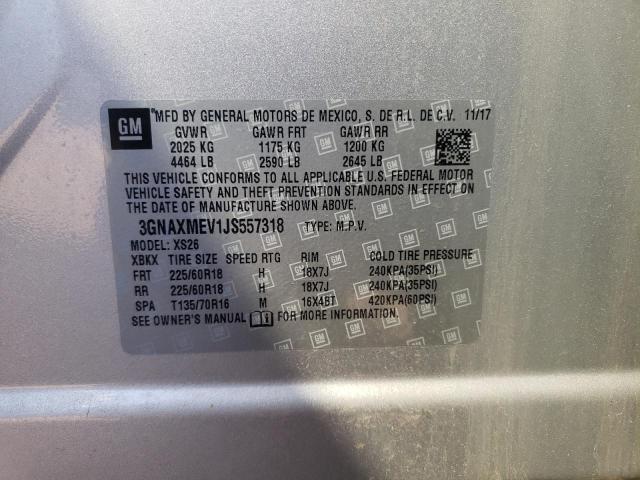 2018 CHEVROLET EQUINOX PR - 3GNAXMEV1JS557318