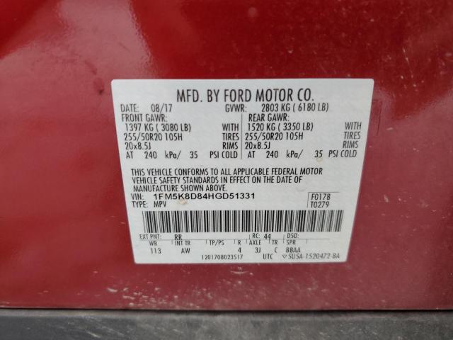 2017 FORD EXPLORER X - 1FM5K8D84HGD51331