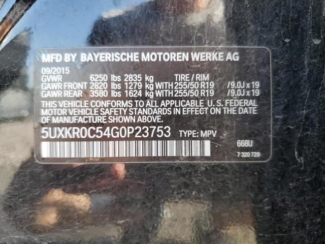 VIN 5UXKR0C54G0P23753 2016 BMW X5, Xdrive35I no.13