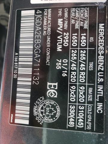 2016 MERCEDES-BENZ GLE 350D 4 - 4JGDA2EB3GA711132