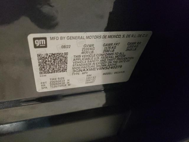 2022 CHEVROLET EQUINOX RS - 3GNAXWEV8NS240279