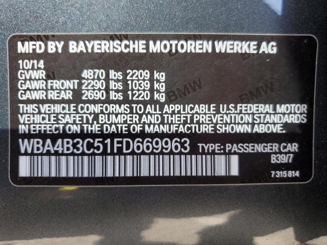 2015 BMW 435 XI GRA WBA4B3C51FD669963