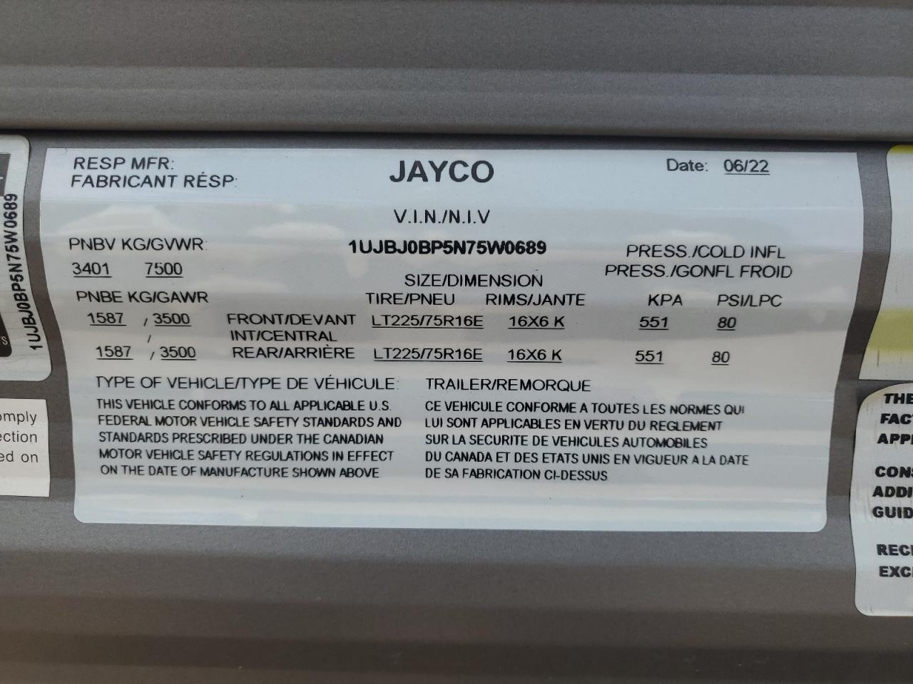 Lot #2928917482 2022 JAYCO JAY FLIGHT