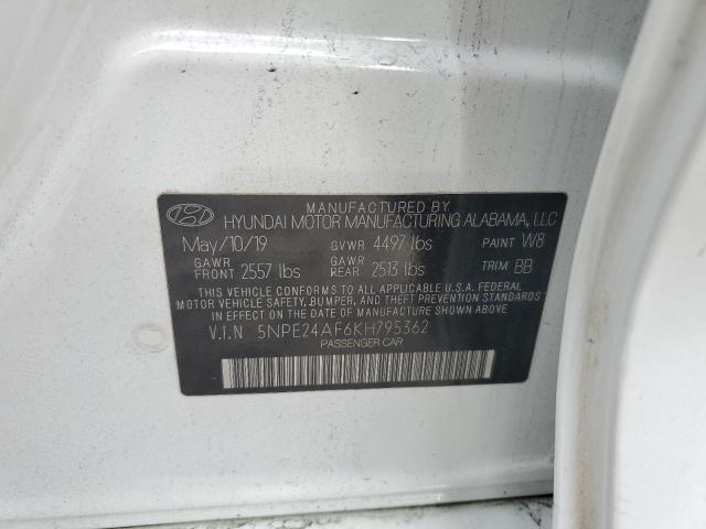 VIN 5NPE24AF6KH795362 2019 HYUNDAI SONATA no.12