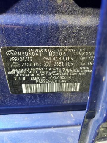 VIN KMHC05LH0KU050044 2019 Hyundai Ioniq, Limited no.13