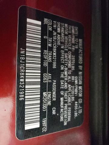 2019 NISSAN ROGUE SPOR - JN1BJ1CR8KW321986