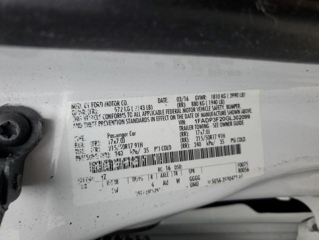2016 FORD FOCUS SE - 1FADP3F20GL302099