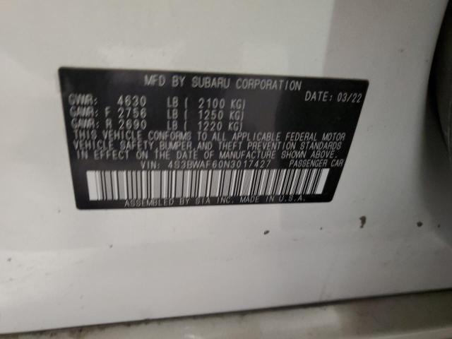 2022 SUBARU LEGACY PRE - 4S3BWAF60N3017427