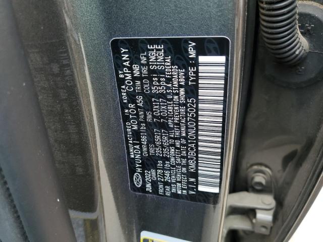 2022 HYUNDAI TUCSON BLU - KM8JBCA10NU075025