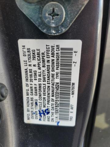 VIN 19XFB2F51EE014524 2014 Honda Civic, LX no.12