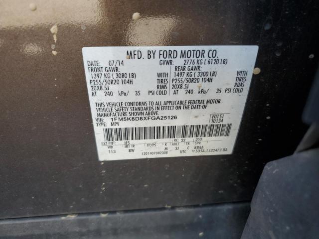 VIN 1FM5K8D8XFGA25126 2015 Ford Explorer, Xlt no.13