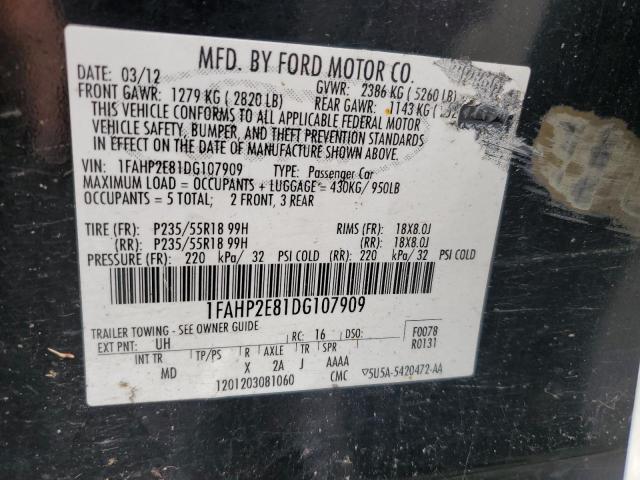 VIN 1FAHP2E81DG107909 2013 Ford Taurus, Sel no.12