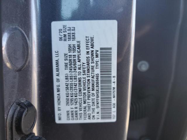 2020 HONDA PILOT EXL - 5FNYF6H5XLB069465