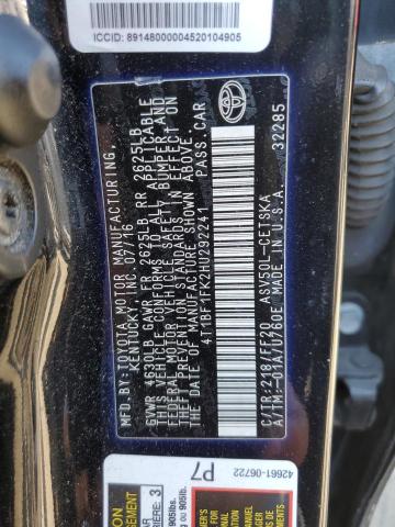 VIN 4T1BF1FK2HU292241 2017 Toyota Camry, LE no.12