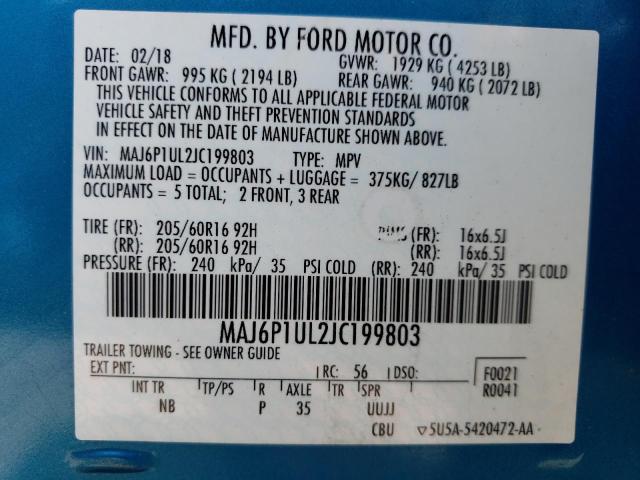 2018 FORD ECOSPORT S - MAJ6P1UL2JC199803