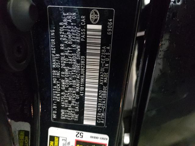 2018 TOYOTA CAMRY L - 4T1B11HK6JU623839