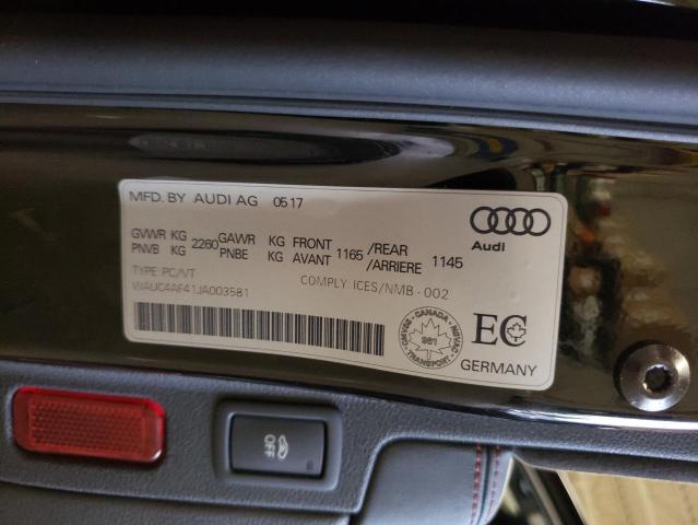 2018 AUDI S4 PRESTIG - WAUC4AF41JA003581