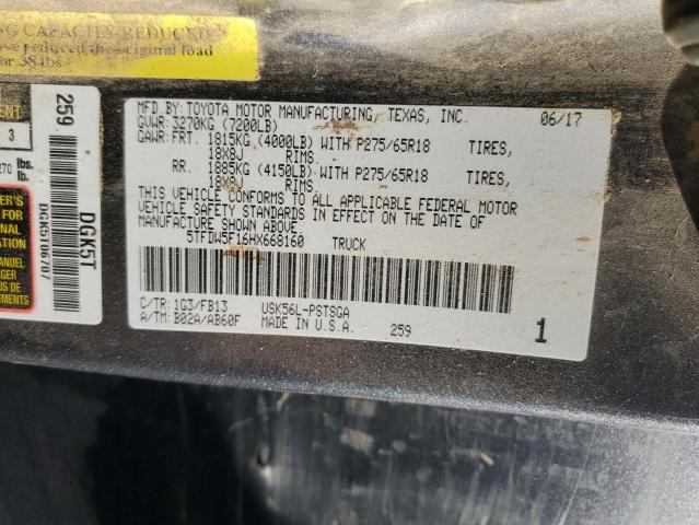 2017 TOYOTA TUNDRA CRE - 5TFDW5F16HX668160