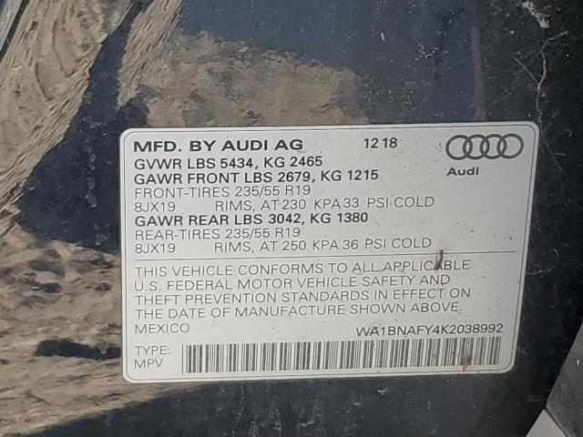 VIN WA1BNAFY4K2038992 2019 Audi Q5, Premium Plus no.14